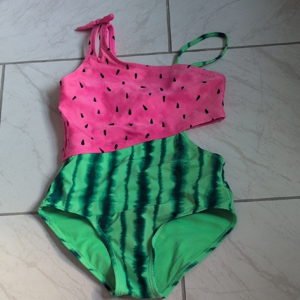 Cat & Jack Pink and Green Watermelon Swimsuit